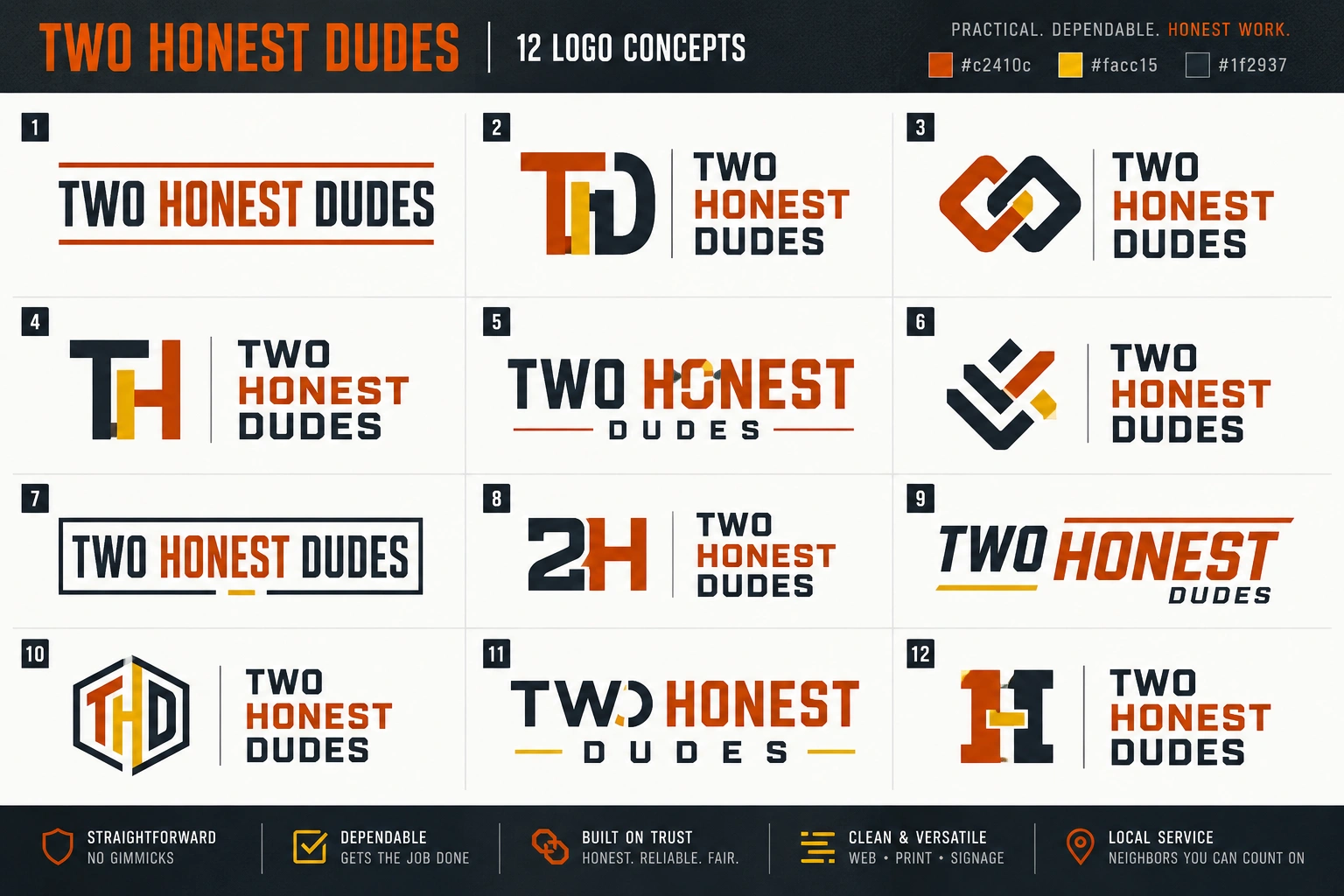 Logo concepts created through the Lead Flow Studio logo workflow